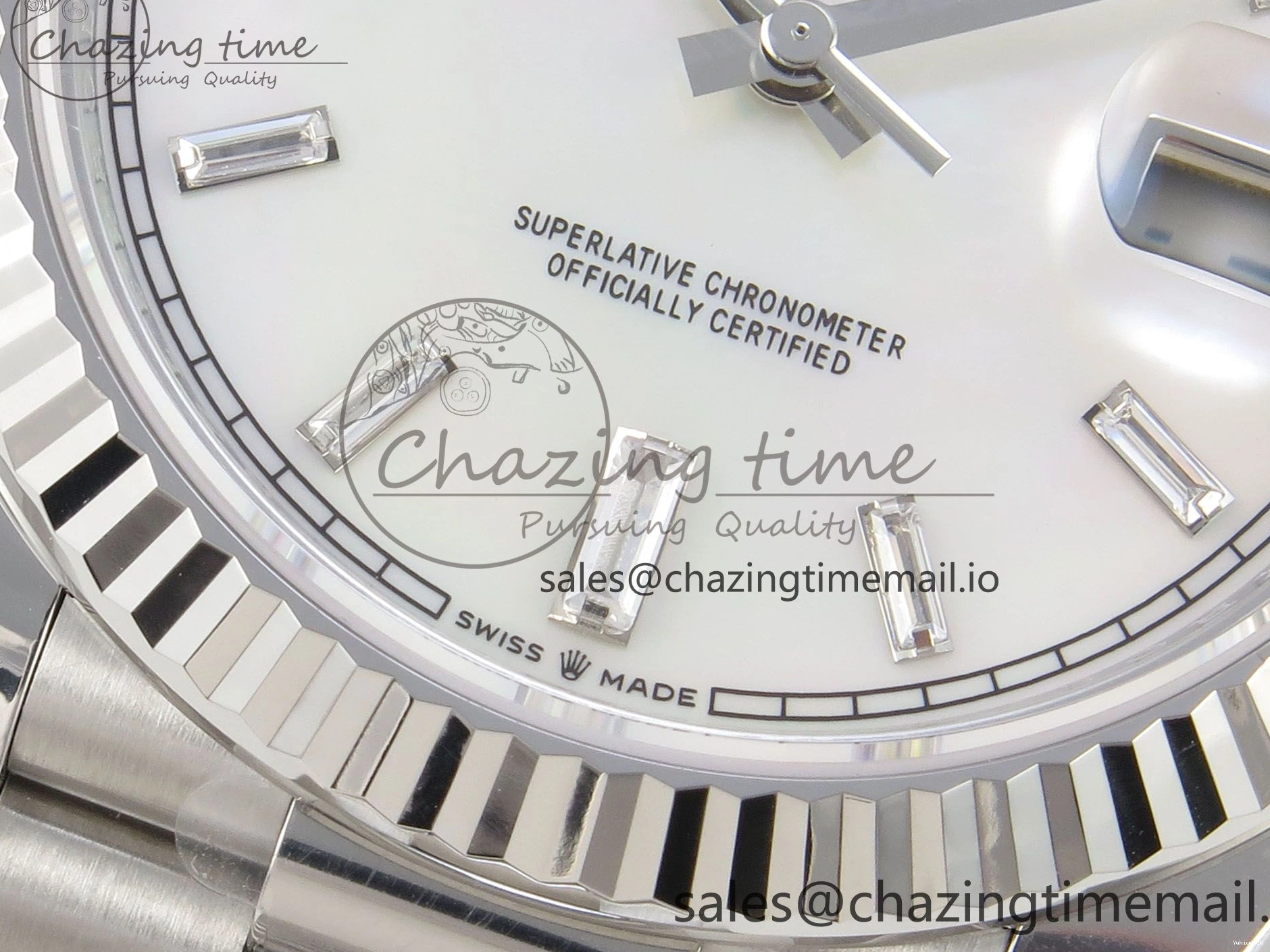 THBF President V3 Weight) Date (Gain SS Best 40 Edition MOP Day Bracelet Crystal Dial White on 1:1 VR3255 228236 0303